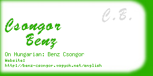 csongor benz business card